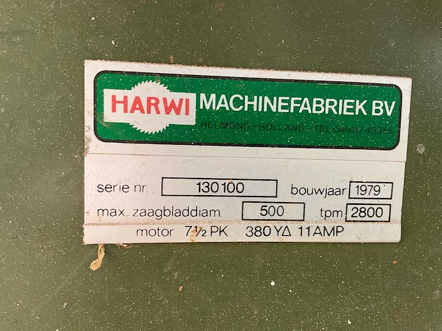 1979 harwi tafelcirkelzaagmachine met afzuigsysteem - afbeelding 4 van  11