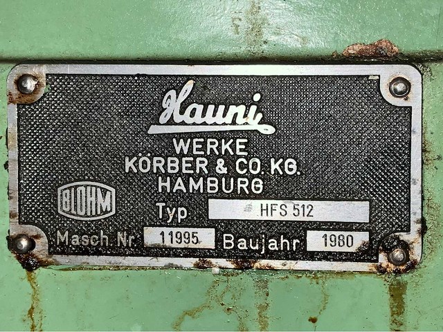 1980 blohm / hauni hfs 512 vlakslijpmachine - afbeelding 27 van  33