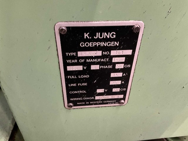 1980 jung / jumac jm400 vlakslijpmachine - afbeelding 4 van  13
