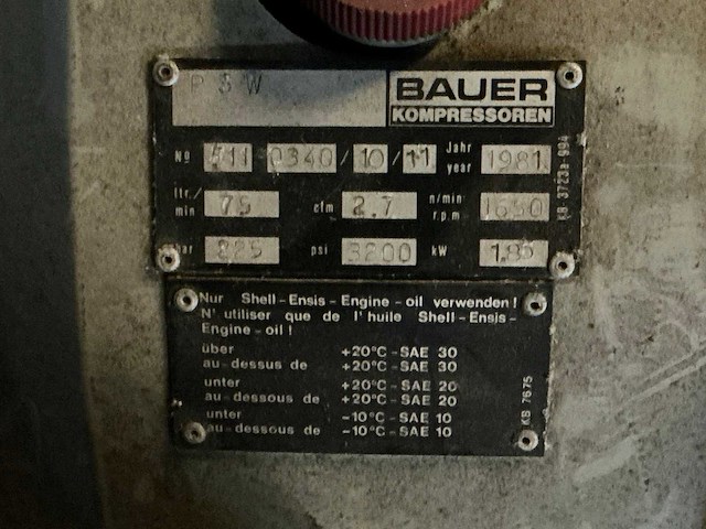 1981 bauer psw hogedrukcompressor - afbeelding 8 van  8