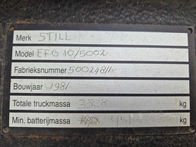 1981 still efg 10/5002 vorkheftruck - afbeelding 4 van  17