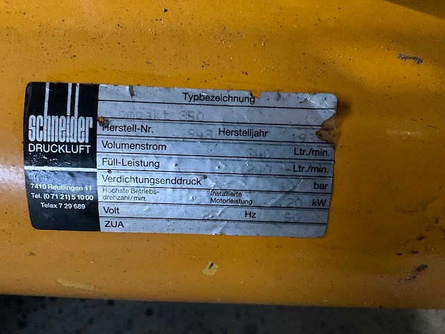 1982 schneider compact 350 luchtcompressor - afbeelding 3 van  11