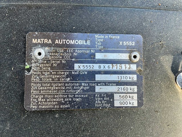 1982 talbot matra murena 2.2 personenauto - afbeelding 17 van  25