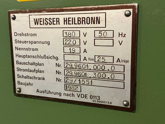 1982 weisser heilbronn junior center draaibank - afbeelding 24 van  31