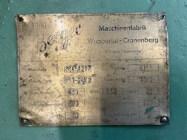 1983 berger as1-2 l/z 2 slijpmachine - afbeelding 33 van  36