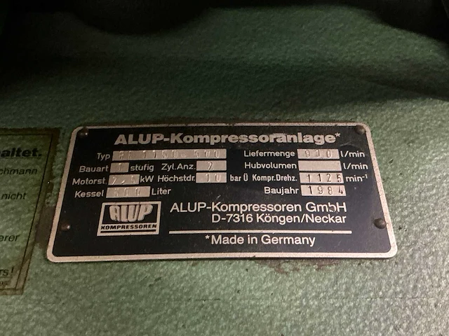 1984 alup 1150-500 luchtcompressor - afbeelding 4 van  5