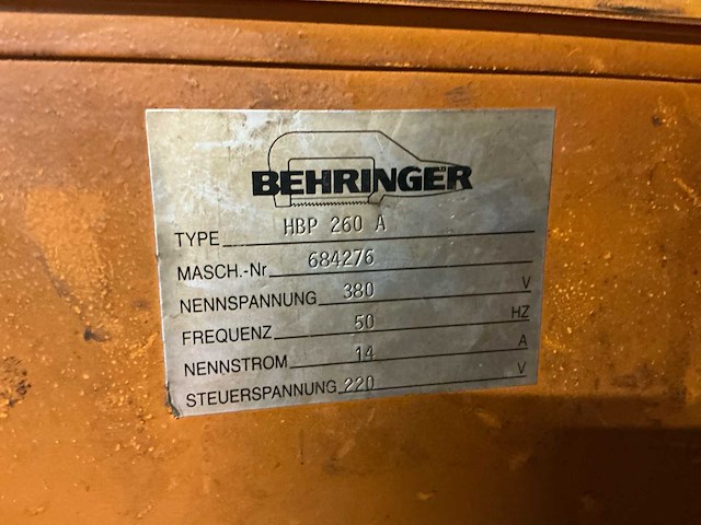 1984 behringer hbp260a afkortcirkelzaagmachine - afbeelding 25 van  30