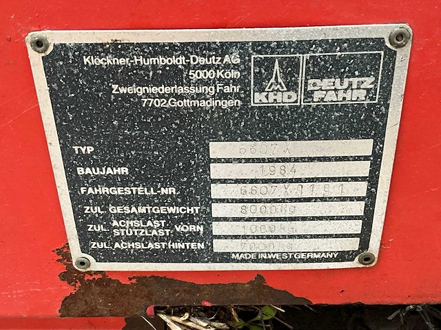 1984 deutz-fahr k570 opraapwagen - afbeelding 3 van  11