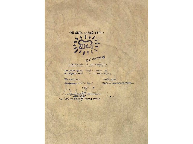 1984 gouache keith haring ‘zt’ - afbeelding 5 van  6