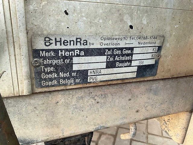 1984 henra jp 20 aanhangwagen met hogedrukreinigings installatie - afbeelding 3 van  11