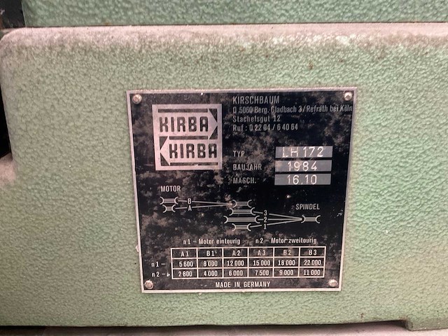 1984 kirba lh172 kopieerfreesmachine - afbeelding 6 van  6