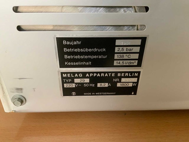 1984 melag 29 autoclave - afbeelding 7 van  10
