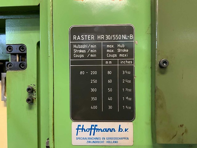 1984 raster hr 30/550 nl-b mechanische stansautomaat - afbeelding 2 van  6