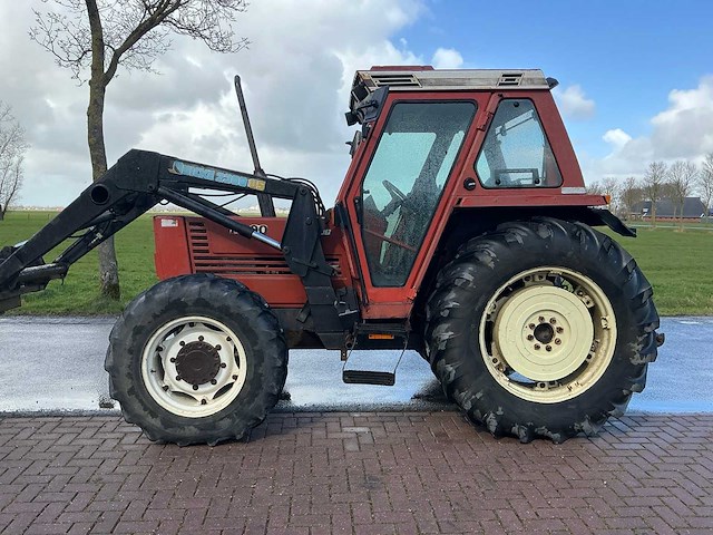 1985 fiat 70-90 dt met quicke voorlader vierwielaangedreven landbouwtractor - afbeelding 7 van  35