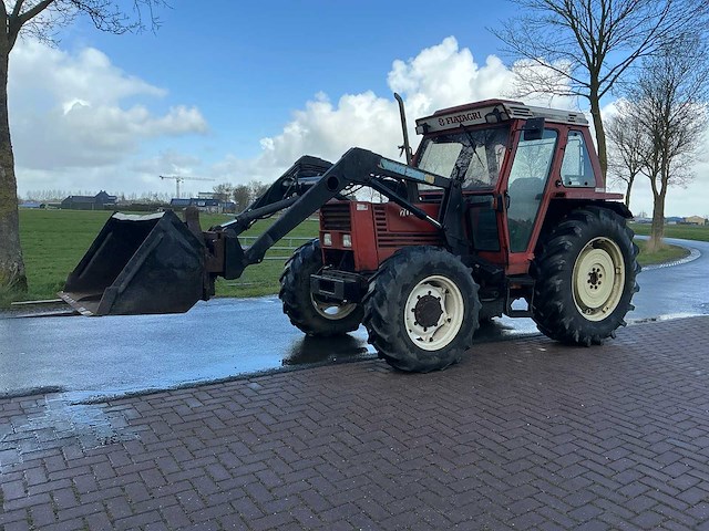 1985 fiat 70-90 dt met quicke voorlader vierwielaangedreven landbouwtractor - afbeelding 1 van  35