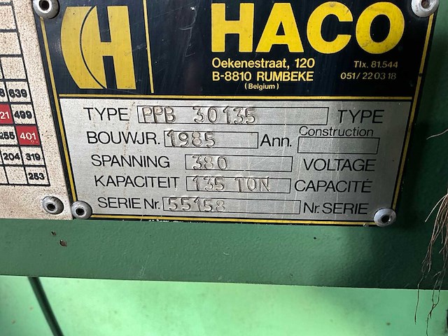 1985 haco ppb 30135 kantbank - afbeelding 10 van  20
