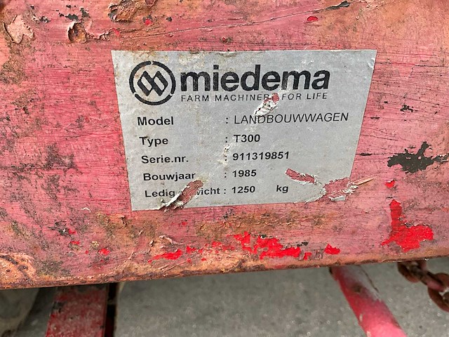 1985 miedema t300 platte wagen - afbeelding 3 van  10