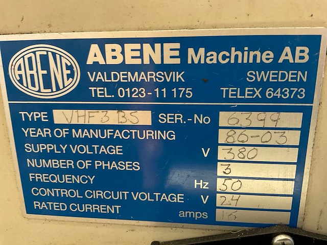 1986 abene vhf3bs conventionele freesmachine - afbeelding 4 van  17
