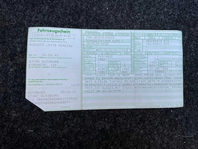 1986 mercedes-benz 200-500 (w124) 200 d personenauto - afbeelding 24 van  37