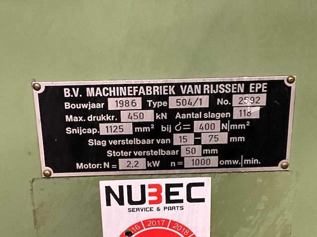 1986 rijva 504/1 excenterpers - afbeelding 14 van  14