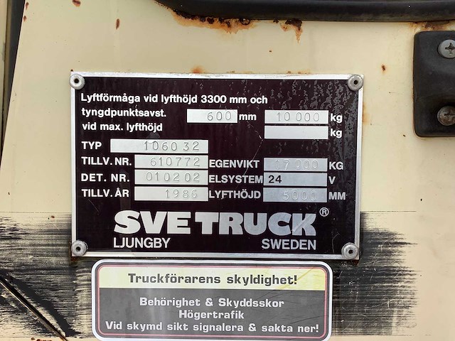 1986 sve truck 1060-32 vorkheftruck - afbeelding 9 van  9