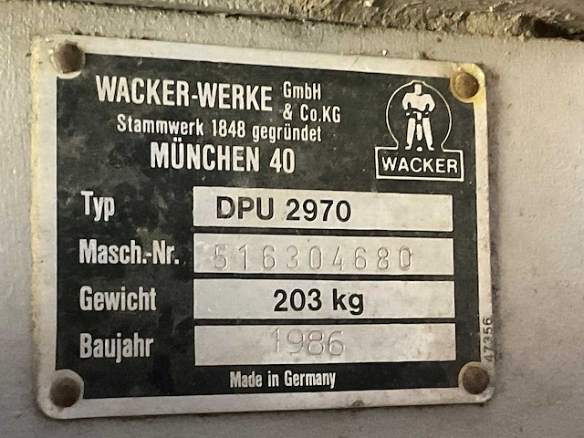 1986 wacker dpu 2970 trilplaat - afbeelding 8 van  8