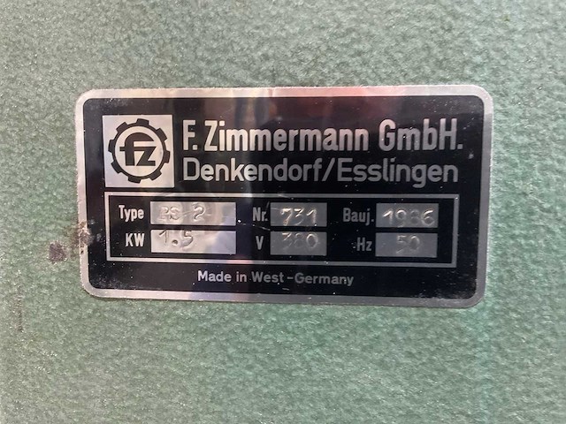 1986 zimmermann ps2 bandschuurmachine - afbeelding 8 van  8