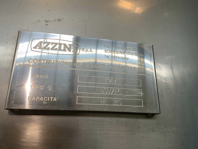 1987 azzini ssv/fc verticale opslagtank 16500 liter - afbeelding 10 van  11