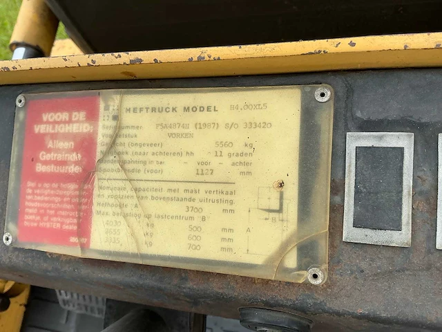 1987 hyster h4.00xl5 vorkheftruck - afbeelding 11 van  21