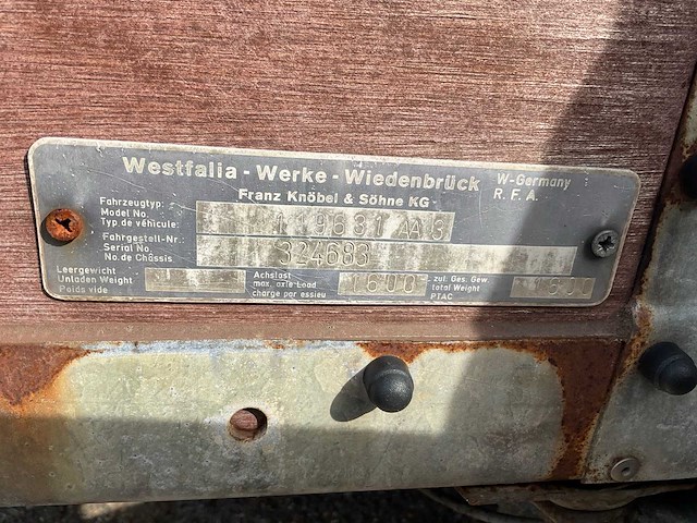 1987 westfalia 119631aa3 paardentrailer - afbeelding 6 van  14