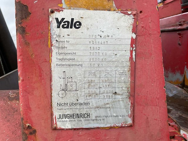 1987 yale dfg 5.0-m vorkheftruck - afbeelding 3 van  9