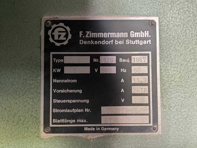 1987 zimmermann bzu 800 lintzaagmachine - afbeelding 11 van  11