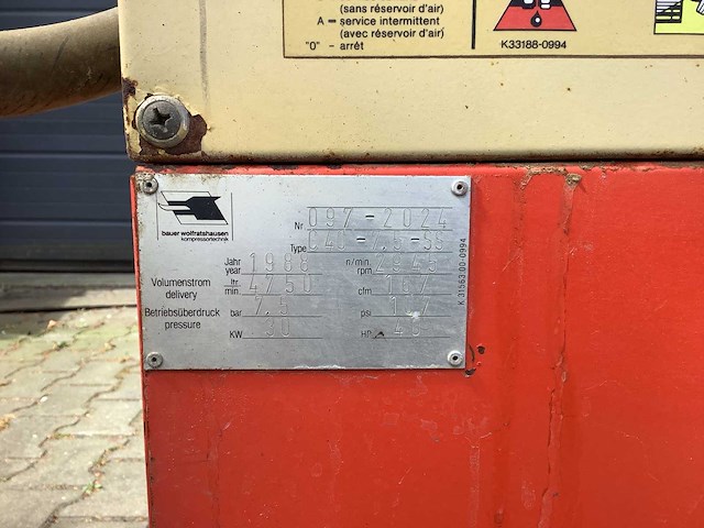 1988 berko c40 schroefcompressor - afbeelding 5 van  6