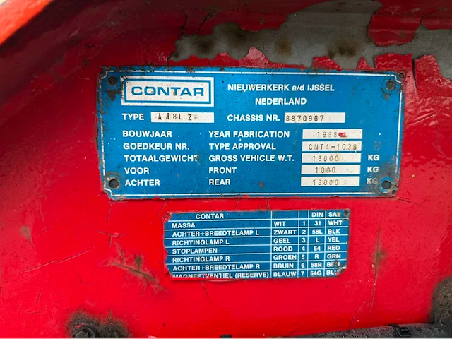 1988 contar a18lz aanhangwagen oprijwagen - afbeelding 13 van  27