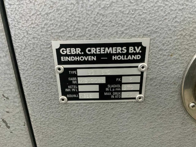 1988 creemers sgv 370 luchtcompressor - afbeelding 2 van  3