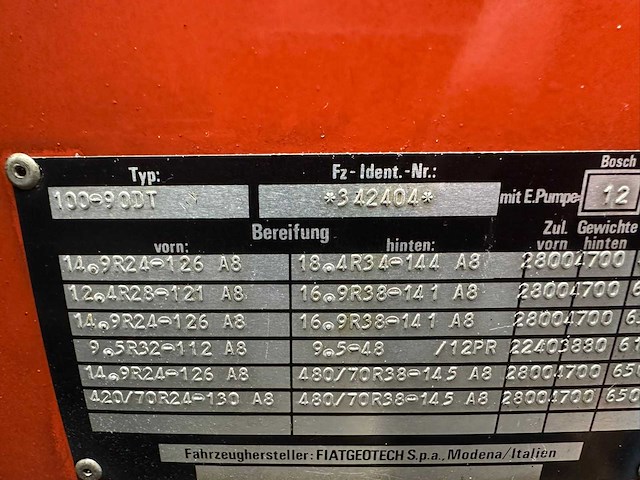 1988 fiat 100-90 dt vierwielaangedreven landbouwtractor - afbeelding 2 van  10