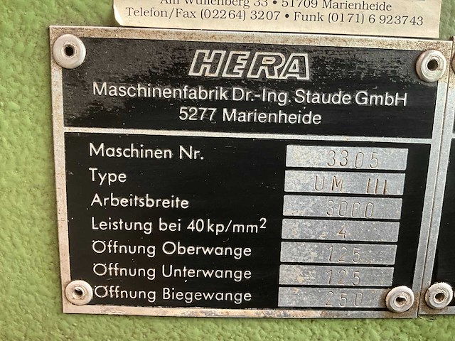 1988 hera um 111 motorische zetbank - afbeelding 12 van  12