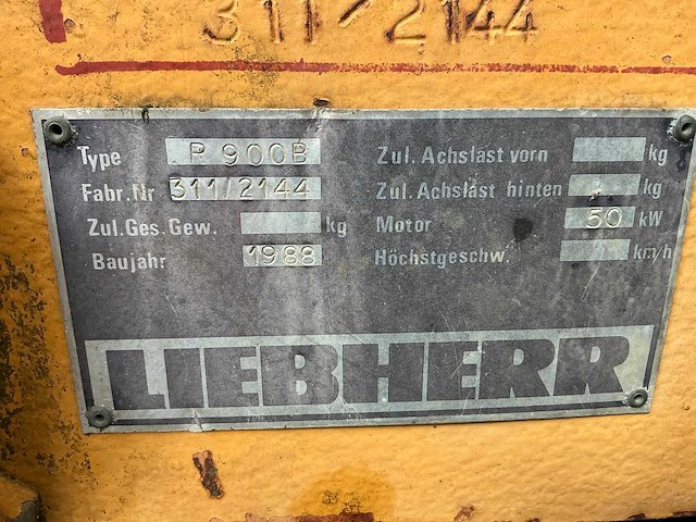 1988 liebherr r900b rupsgraafmachine - afbeelding 29 van  35