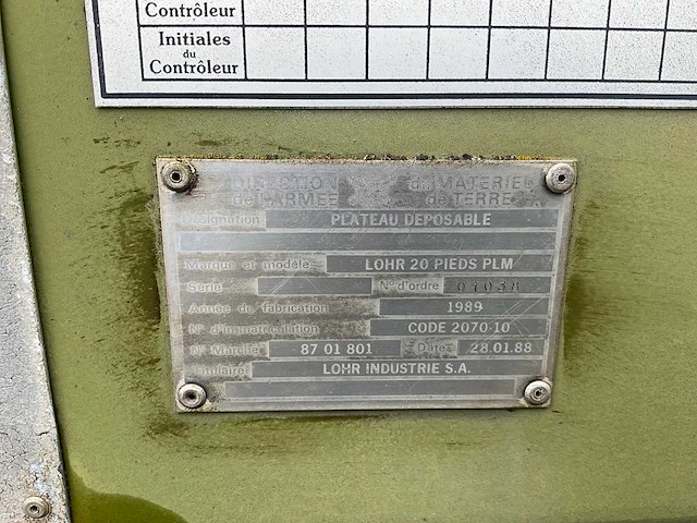 1988 lohr 20 pieds plm haakarm platform - afbeelding 7 van  7