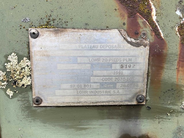1988 lohr 20 pieds plm haakarm platform - afbeelding 7 van  7