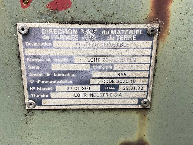 1988 lohr 20 pieds plm haakarm platform - afbeelding 7 van  7