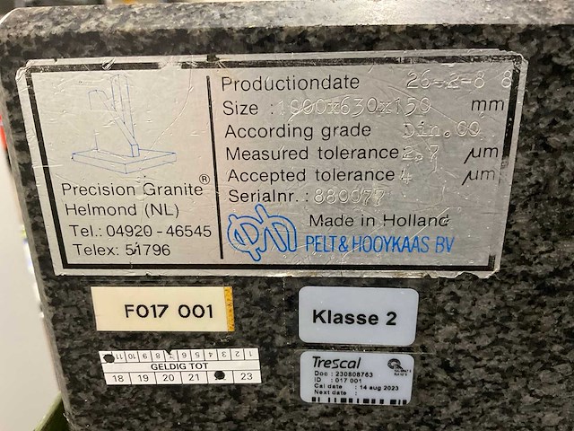 1988 pelt & hooykaas vlaktafel - afbeelding 6 van  6