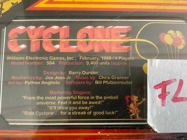 1988 williams cyclone 564 flipperkast - afbeelding 7 van  8