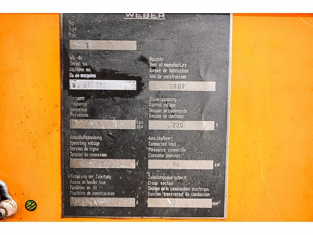 1989 - weber - ds 8.7 extruder - extruders - afbeelding 8 van  9