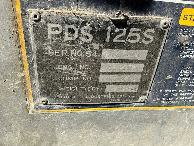 1989 airman pds 125s luchtcompressor - afbeelding 14 van  16