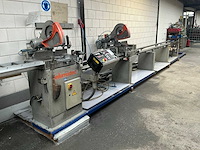 1989 elumatec dg 79 dubbele aluminium verstekafkortzaagmachine