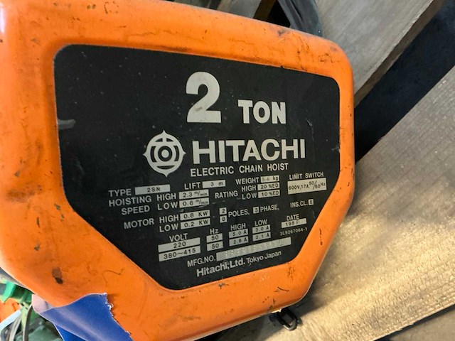 1989 hitachi 2snh elektrische kettingtakel - afbeelding 5 van  5