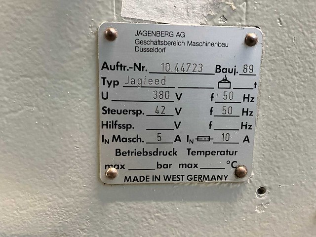 1989 jagenberg jagfeed pre-feeder / aanvoerunit (c) - afbeelding 8 van  8