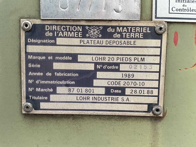 1989 lohr 20 pieds plm haakarm platform - afbeelding 6 van  6
