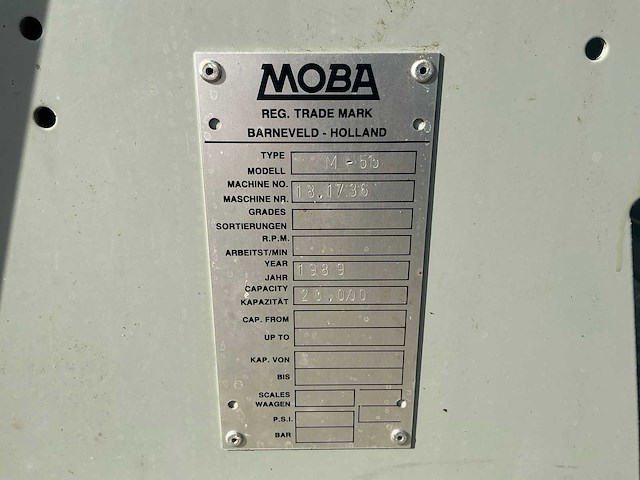 1989 moba mopack 55 farmpacker opstelling - afbeelding 6 van  14